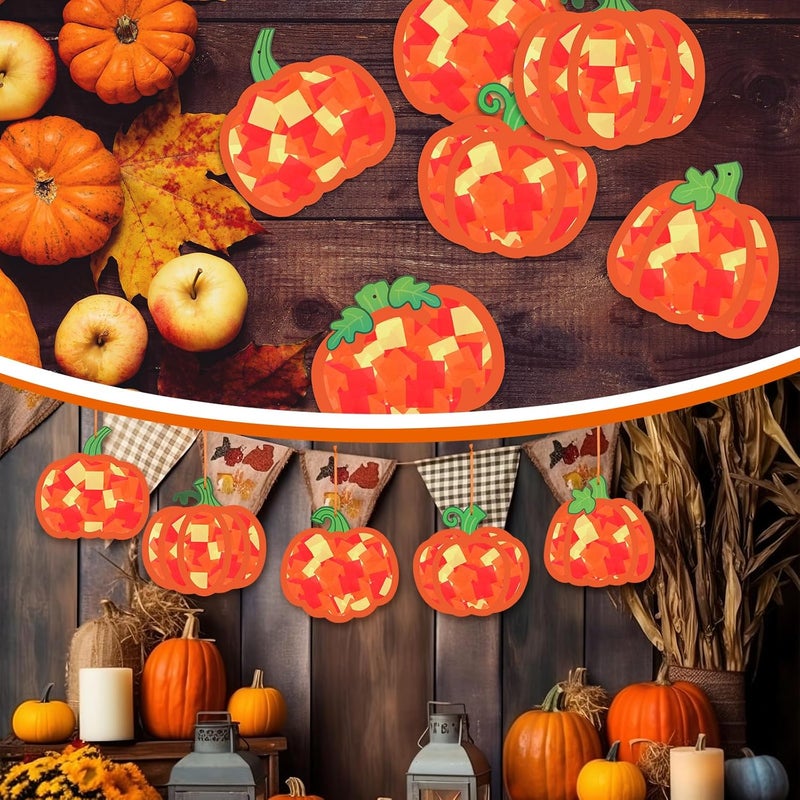 Chiisong 24 Sets Pumpkin Crafts Kit DIY Tissue Paper Sign Crafts for Back to School Fall Harvest Thanksgiving Religious Christian Party Fun Home Actives - Image 5